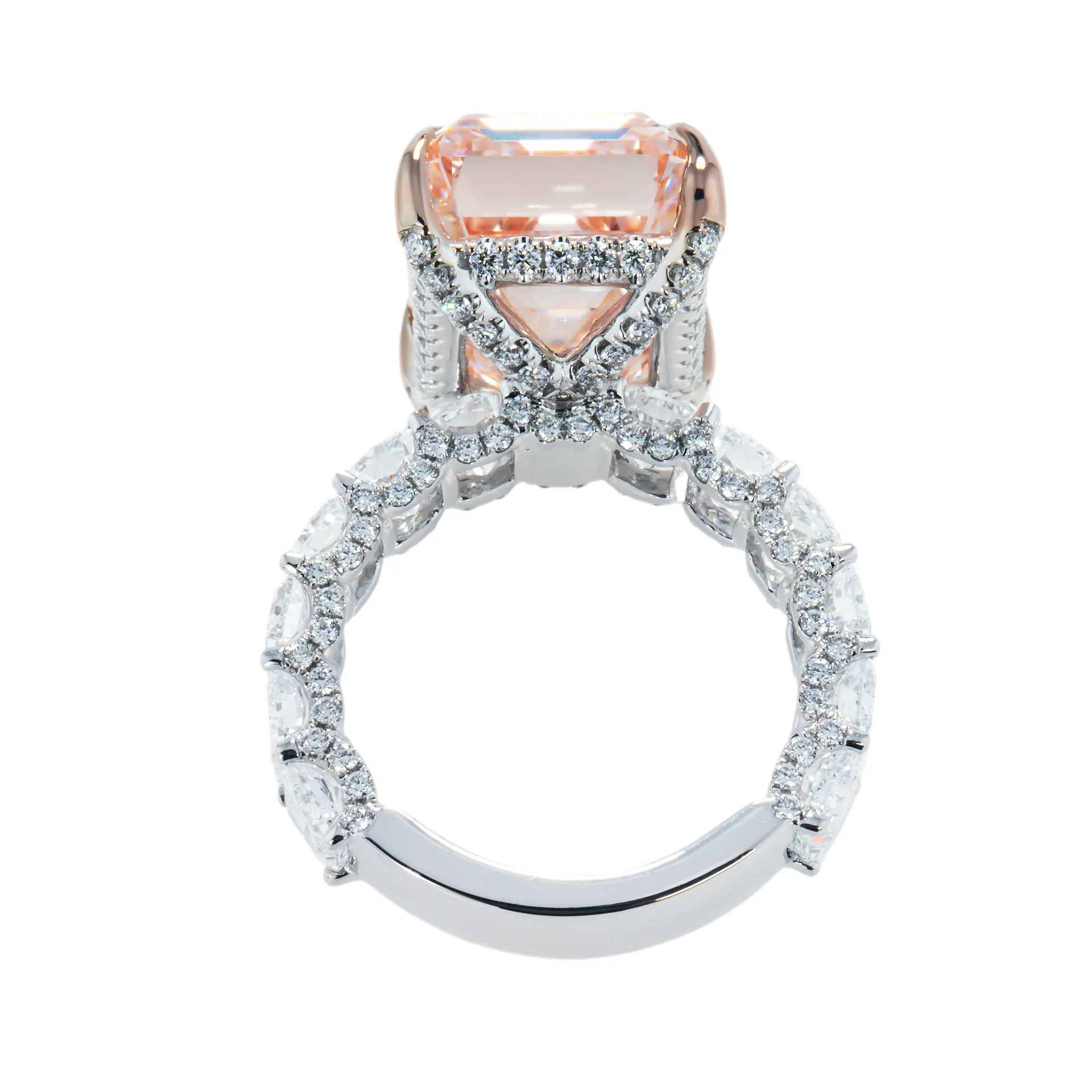 Vivid Pink Emerald Lab Grown Diamond Ring