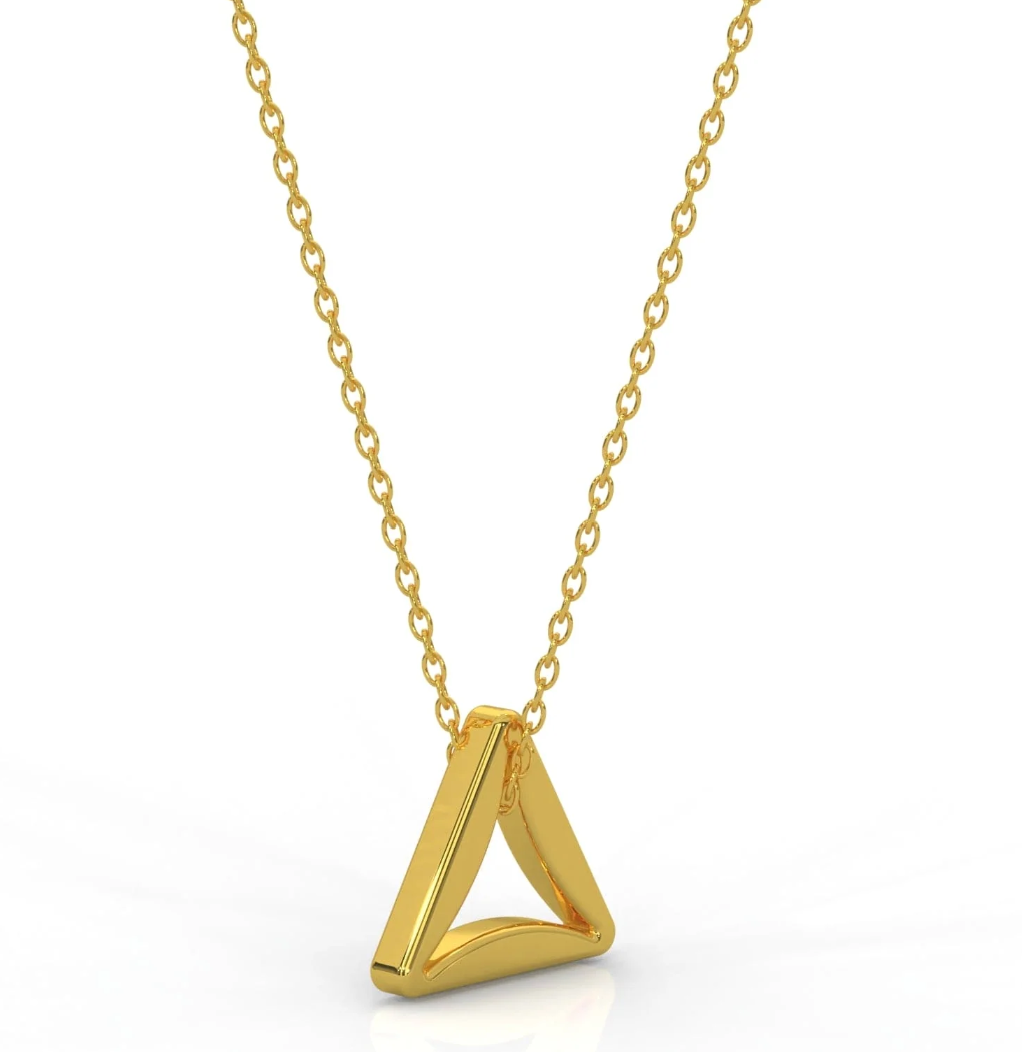 Trilogy 22k Triangle With Inner Curve Pendant