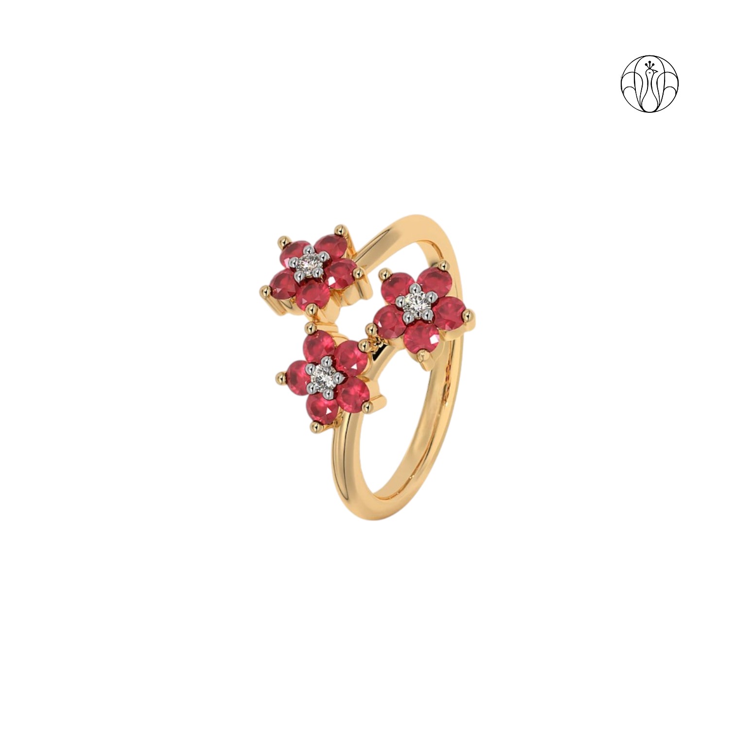 Malika Ring (CI. Zaveri)- 0.045 CTW 3 PCS VS1 Lab Grown Round Diamond Petal Ring