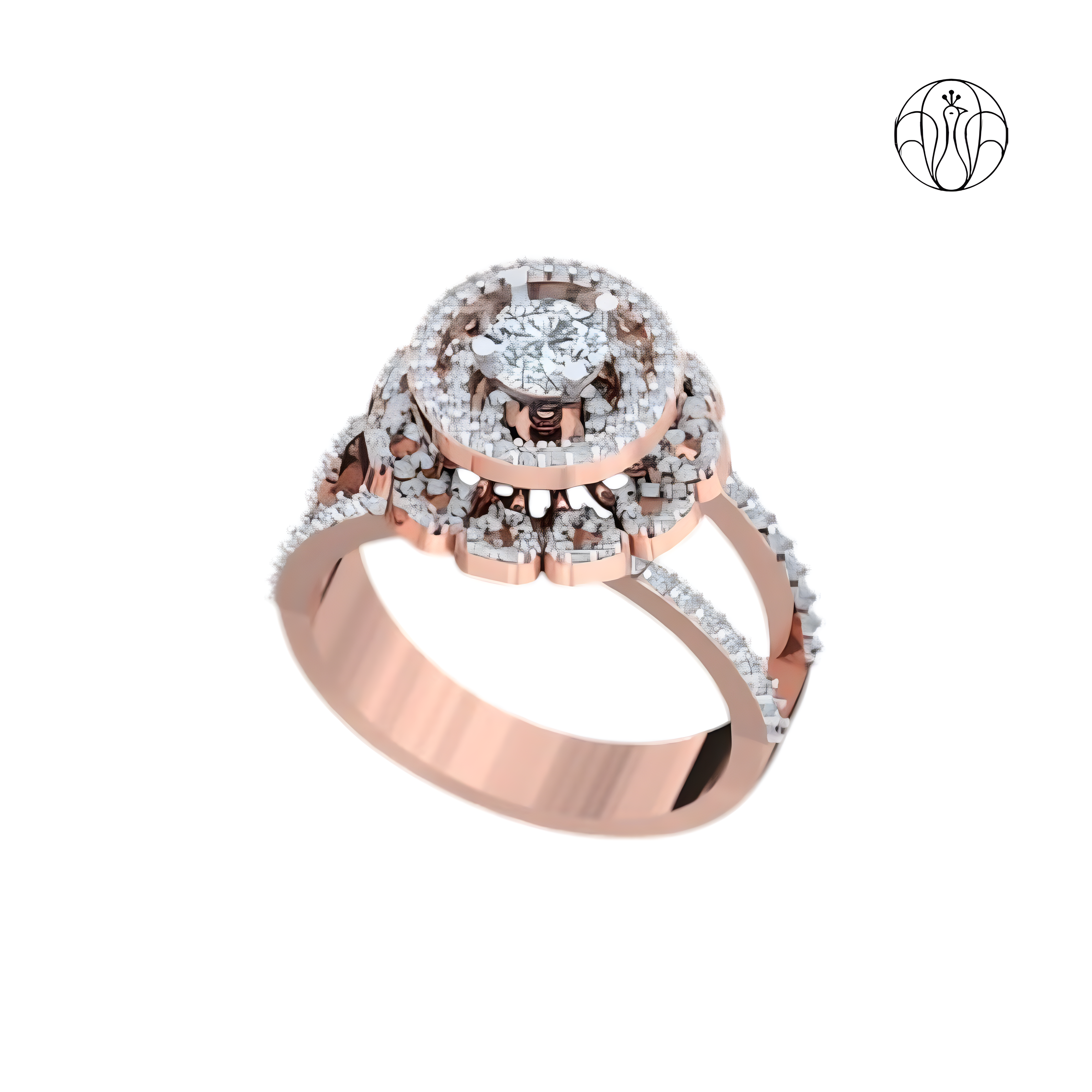 Sharanya Ring (CI. Zaveri)- 1.36 CTW 180 PCS VS1 Lab Grown Round Diamond Statement Design Ring