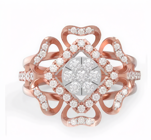 Manmohini Ring(CI. Zaveri)- 0.515 CTW, 59 PCS VS1 CVD Lab Grown Round Diamond Ring