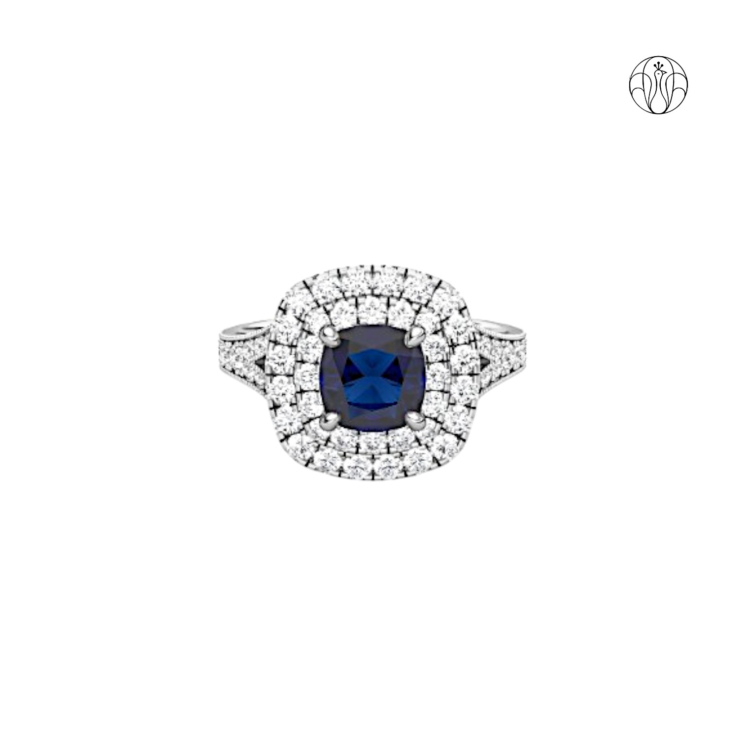 Diana Sapphire Ring (CI. Zaveri)- 0.7 CTW 72 PCS VS1 Lab Grown Round Diamond Ring