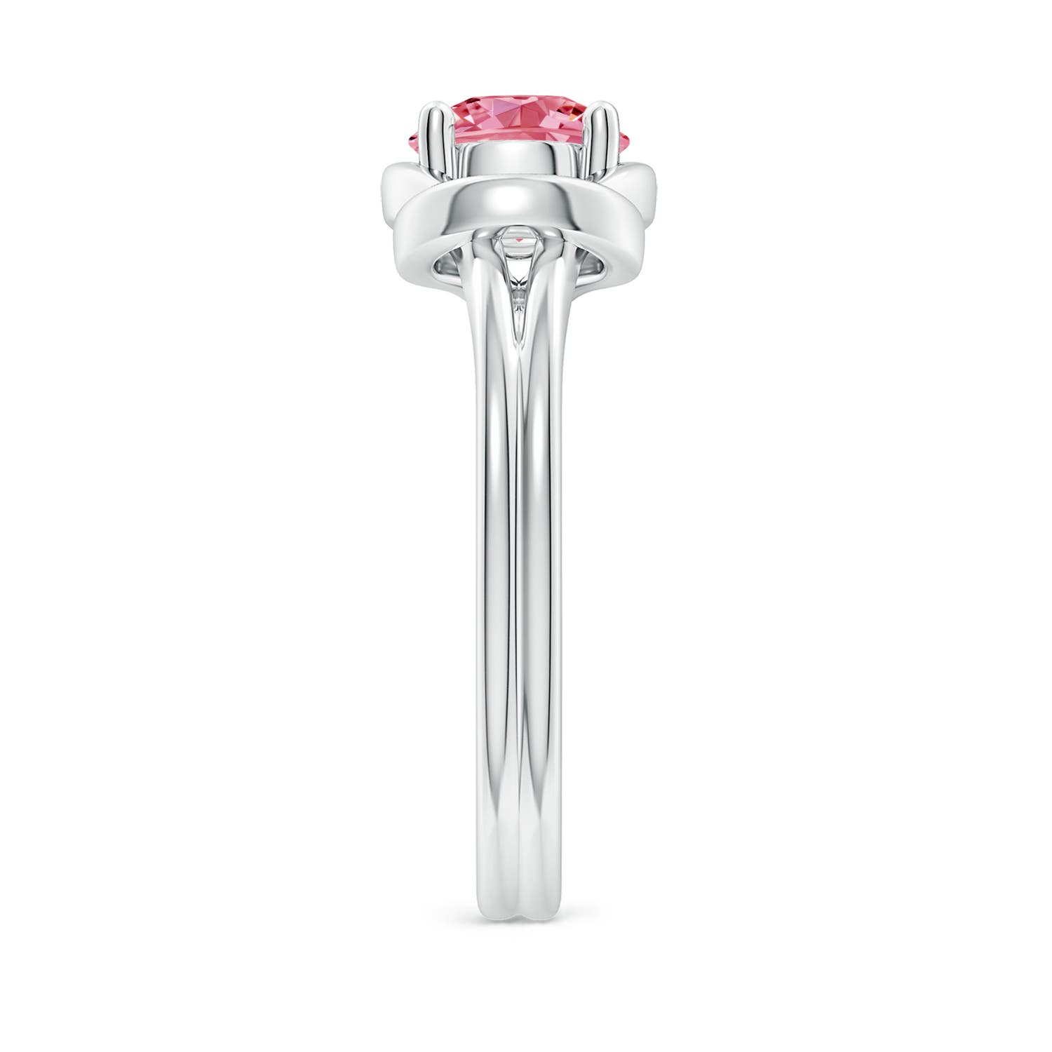 Solitaire Pink Round Diamond Ring
