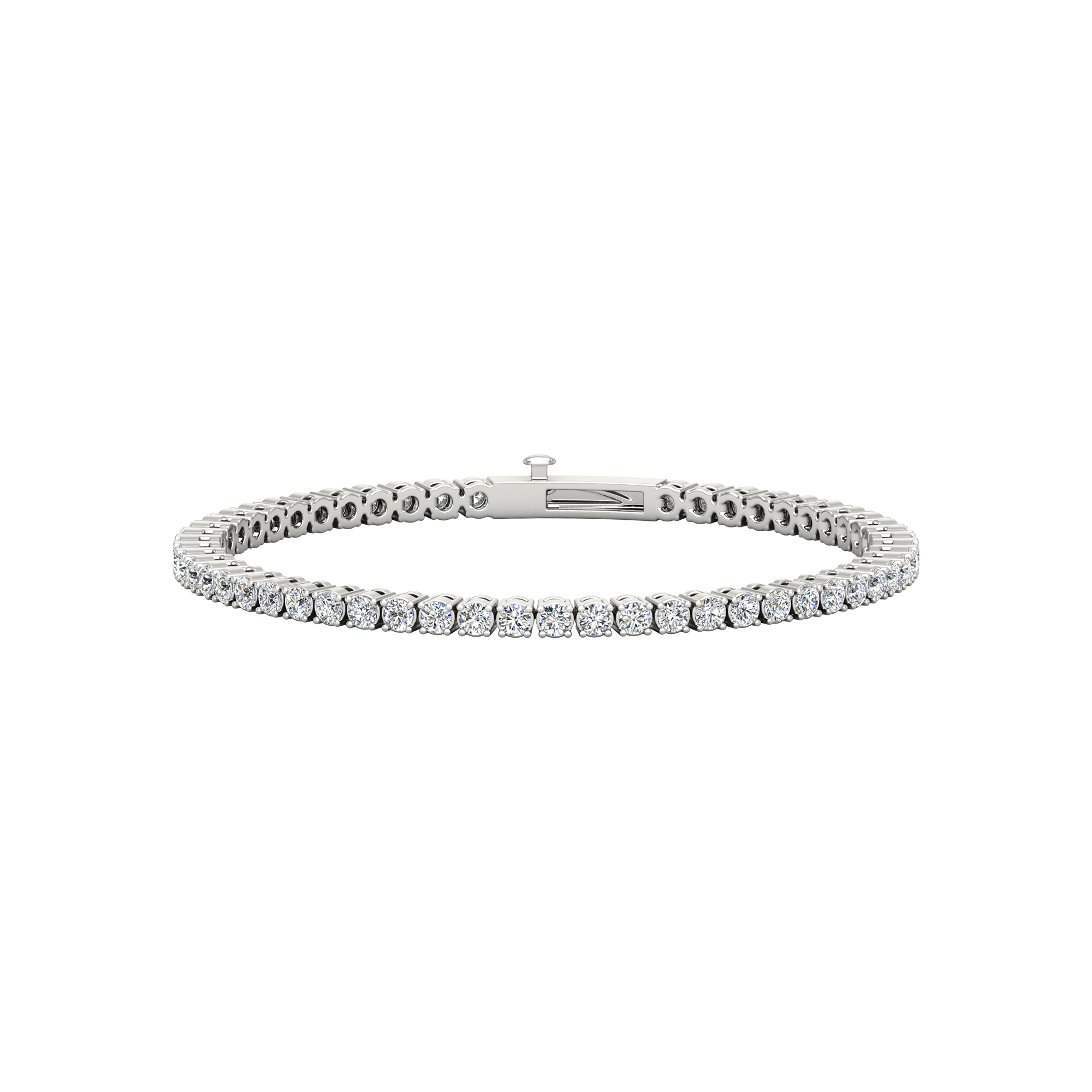 Four Prong 2.5 CT TW Natural Diamond Tennis Bracelet