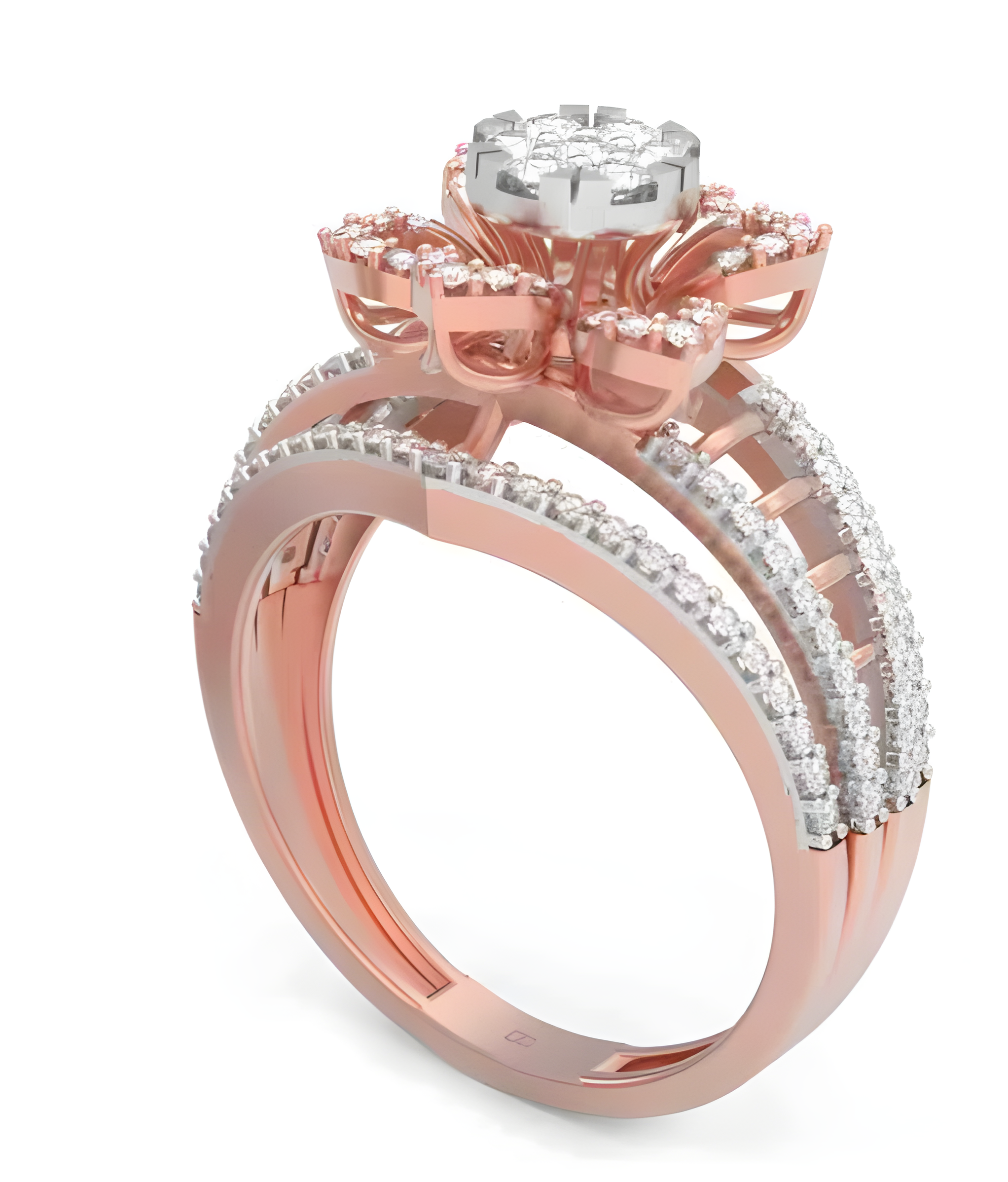 Vaidehi Ring (CI. Zaveri)- 0 0.723 CTW, 127 PCS VS1 CVD Lab Grown Round Diamon Ring