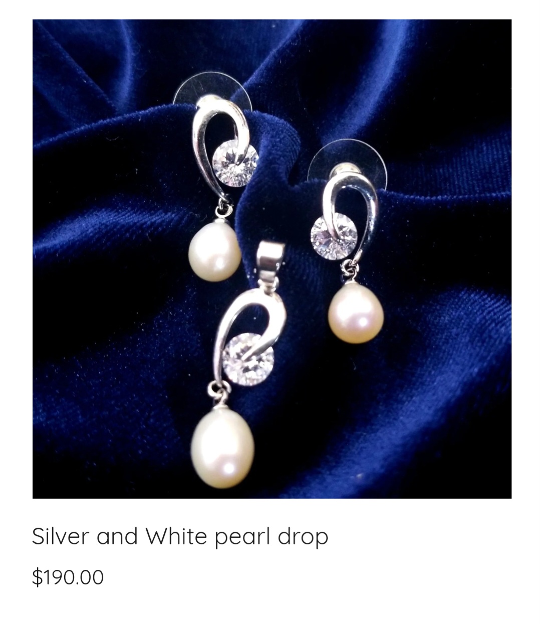 Simayaz Silver & White Pearl Drop Pendant | CaratX Pendants
