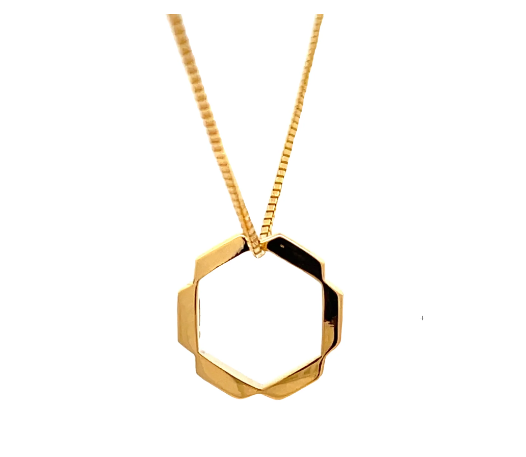 Aria 22k Modern Hexagon Pendant