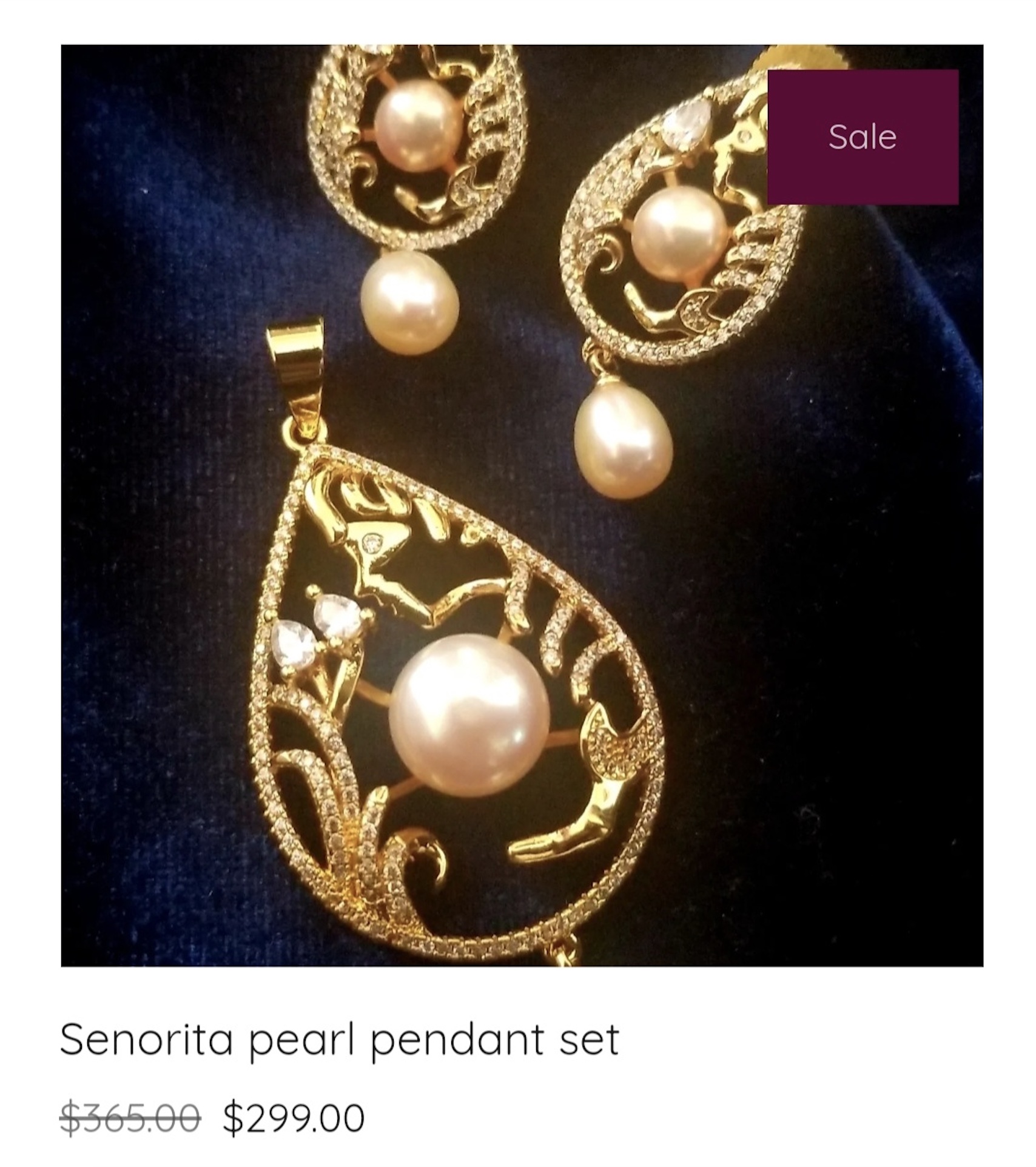 Simayaz Senorita Pearl Pendant Set | Simayaz Necklaces