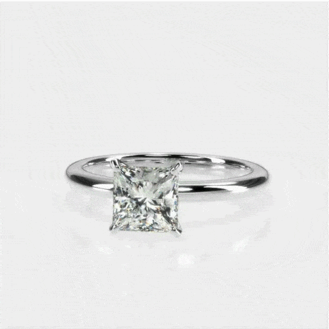 1.00 Carat Excellent Cut, Princess Cut Classic Diamond Engagement Ring