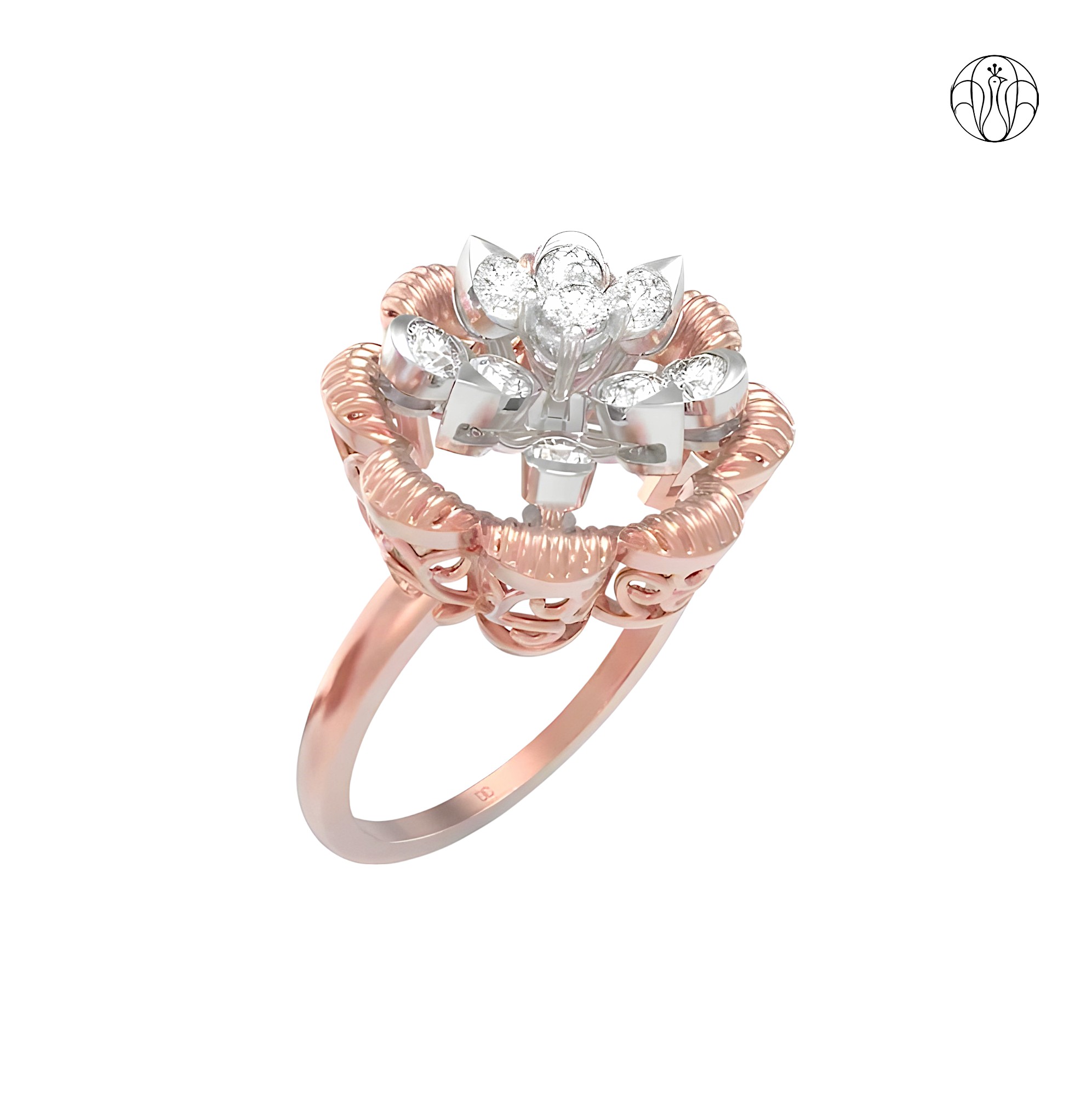 Saraswati Ring (CI. Zaveri) 0.474 CTW 9 PCS VS1 Lab Grown Round Diamond  Ring