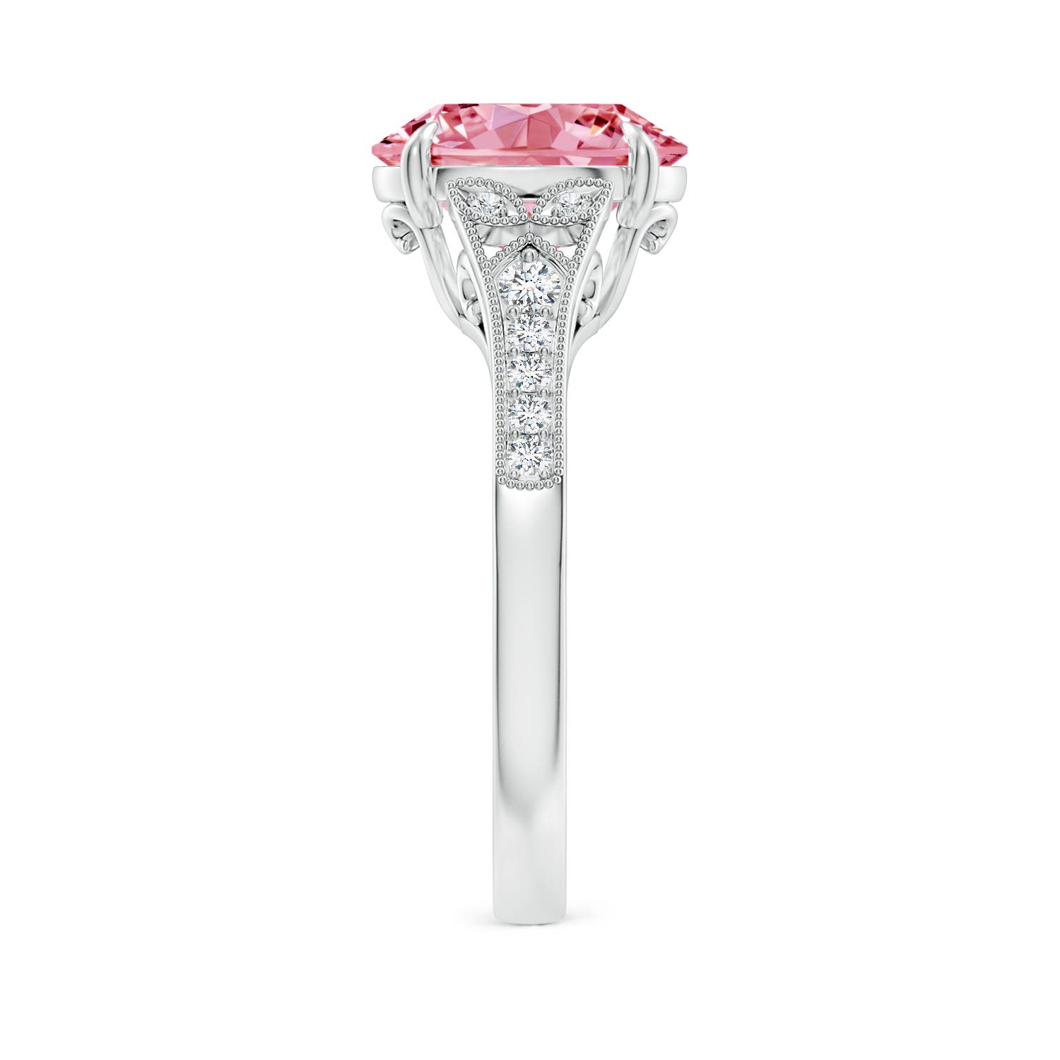 Classic Vintage Oval Pink Diamond Ring