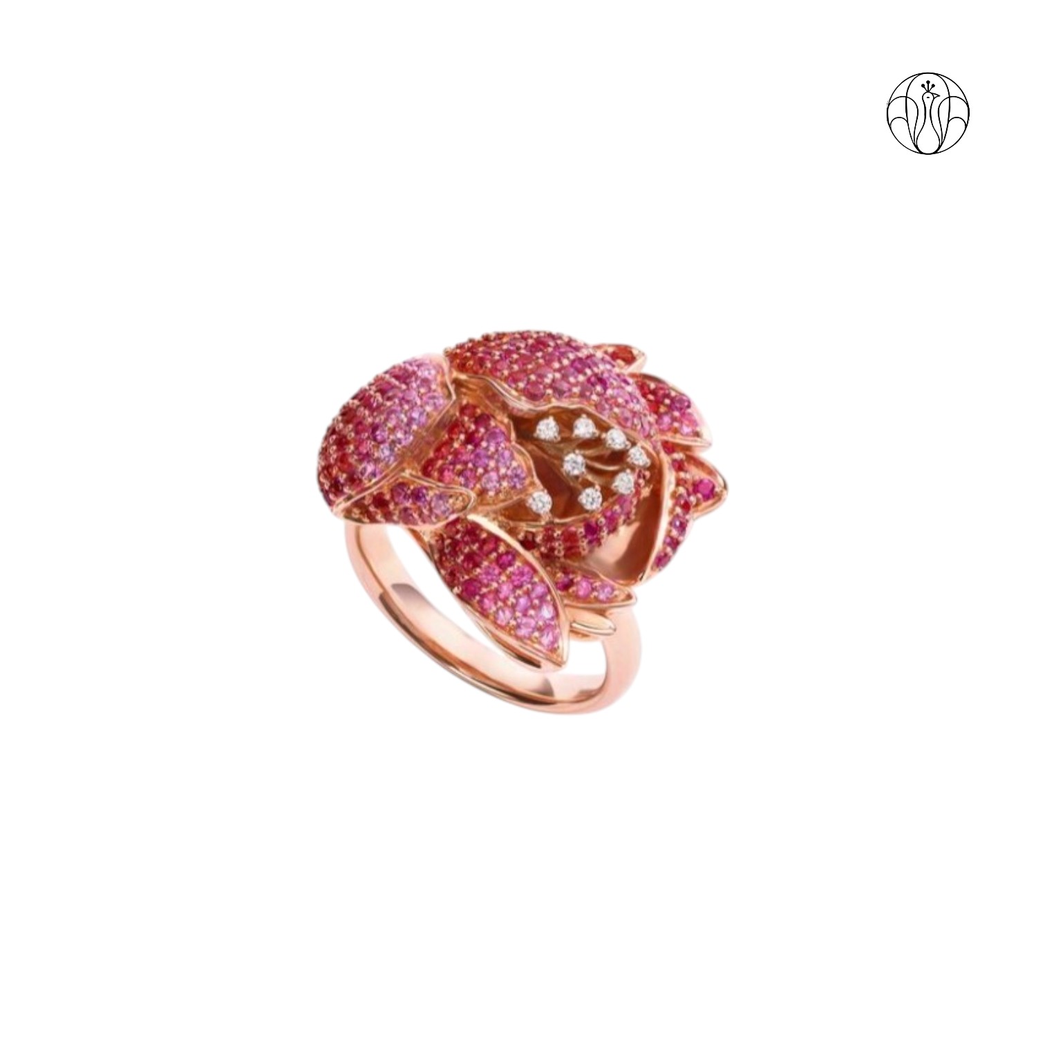 Aurelia Bloom Ring (CI. Zaveri)- Pink 3D floral cluster ring
