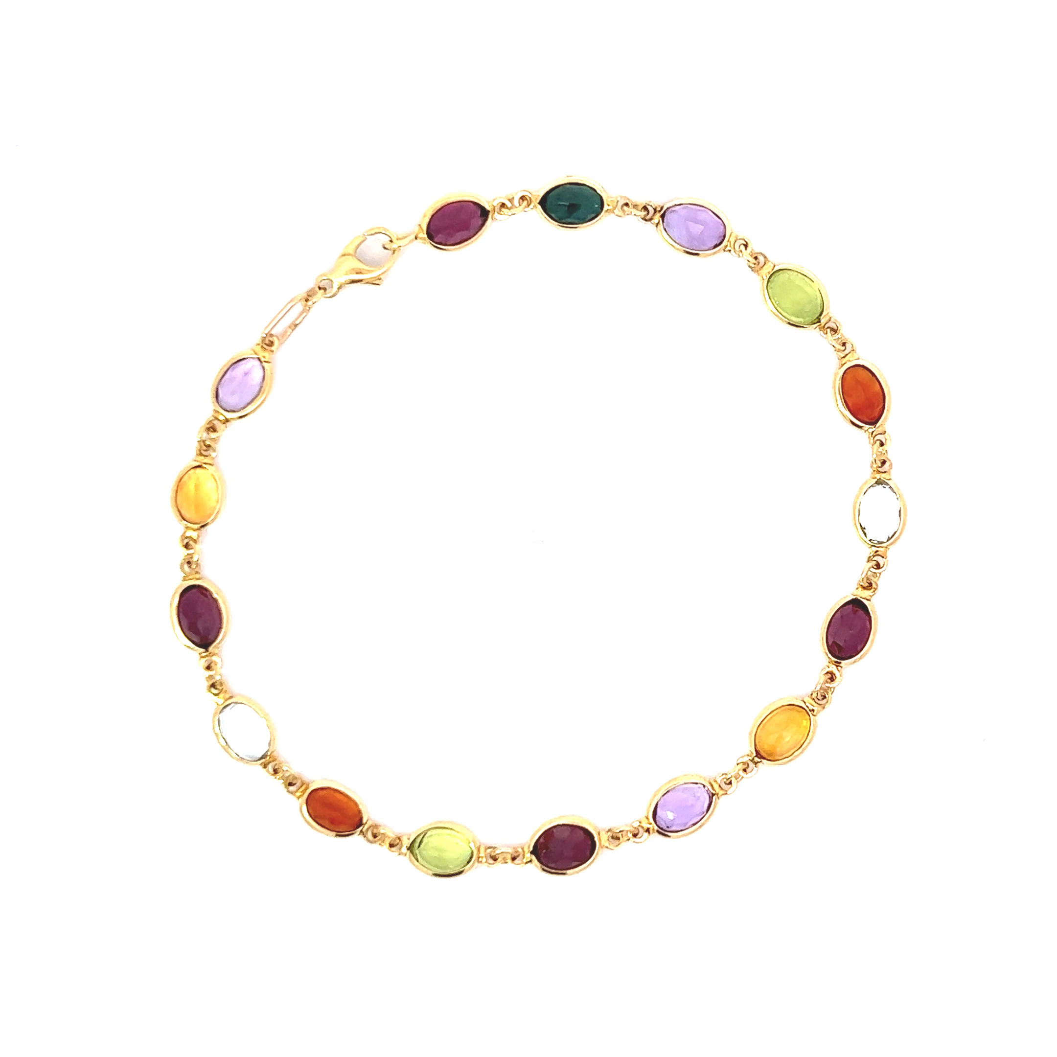 18K yellow gold, multi-stone bracelet