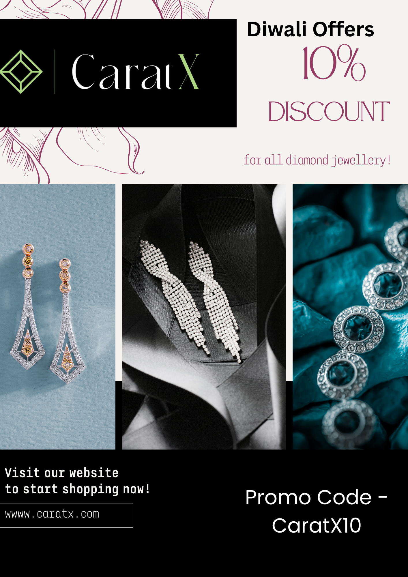Shine Bright This Diwali with CaratX: Discover Our Exclusive Diamond Collection 💎