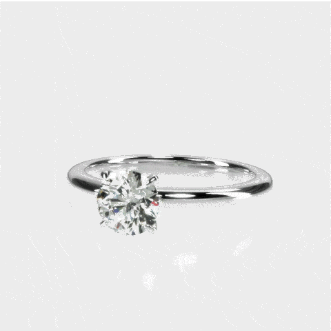 1 Carat Perfect Round Cut Diamond Solitaire Ring - CaratX Engagement Solitaire Rings