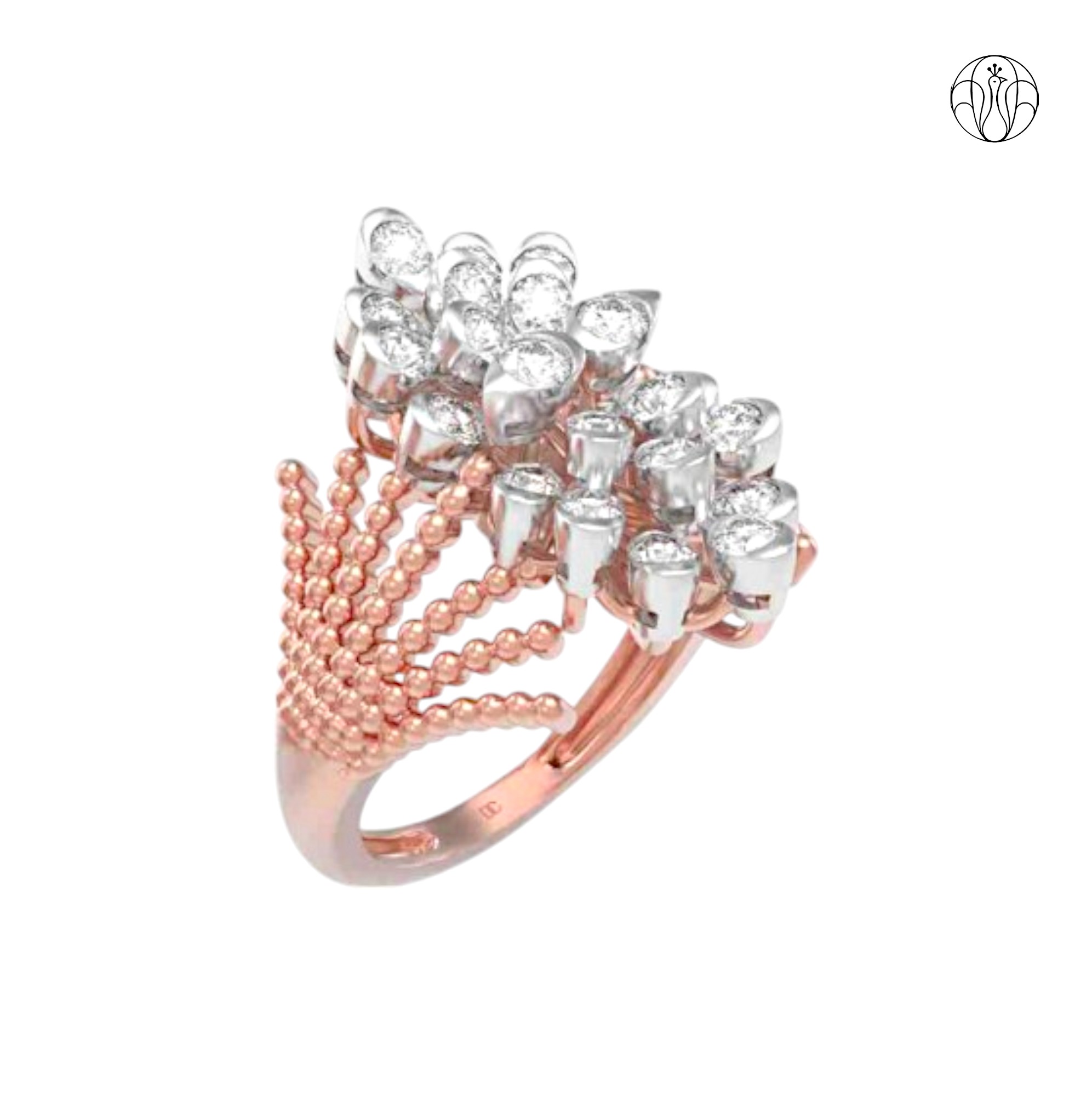 Vedika Ring (CI. Zaveri)- 0 0.954 CTW 22 PCS VS1 Lab Grown Round Diamond Ring