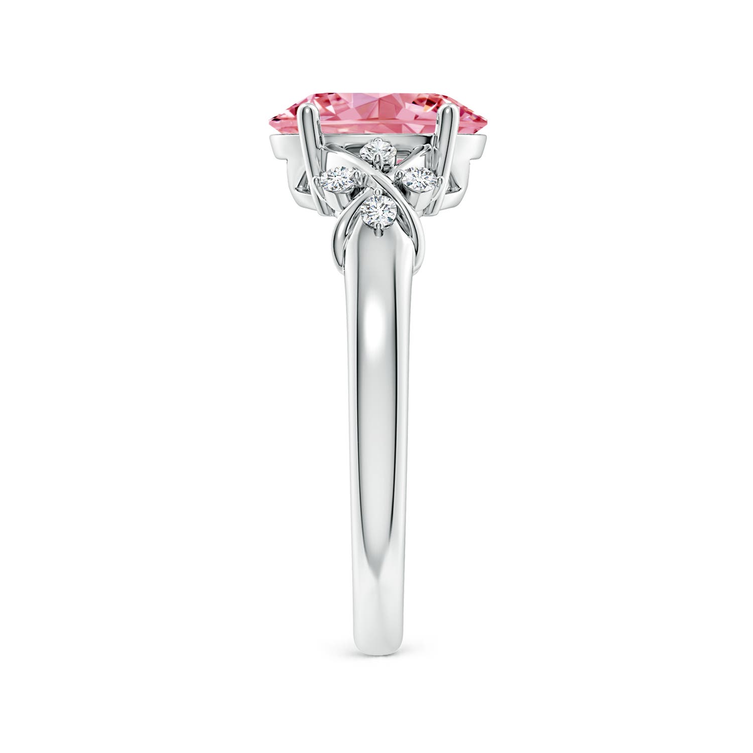 Ovaal Shape Pink Diamond Ring