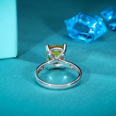 Moissanite Diamond - Yellow Prong Ring