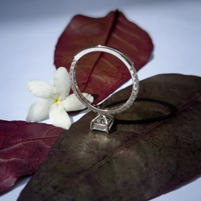 Princess Cut Accent Diamond Ring