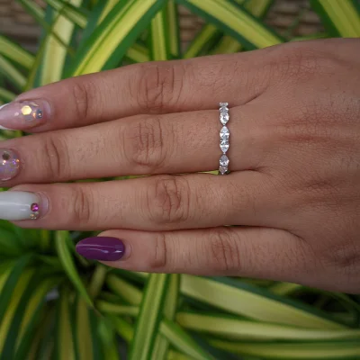 Pear Cut Lab Grown Diamond Eternity Band