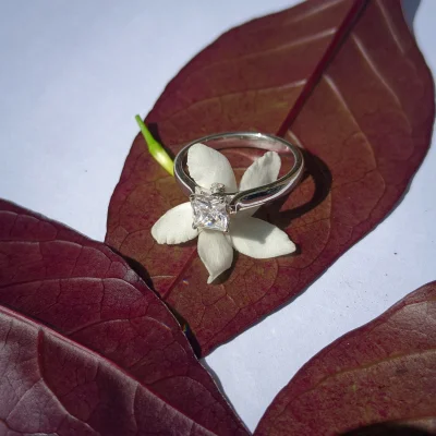 Square Cushion Lab Grown Diamond Solitaire Ring