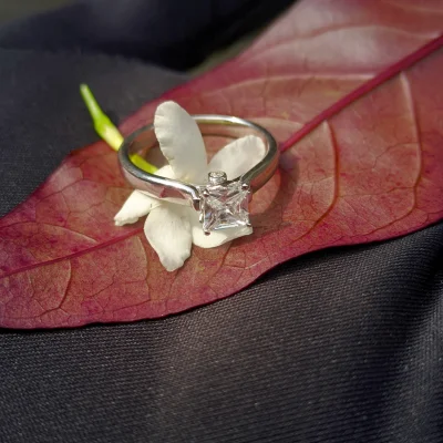 Square Cushion Lab Grown Diamond Solitaire Ring