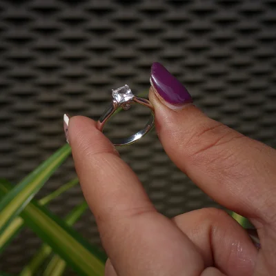 Square Cushion Lab Grown Diamond Solitaire Ring