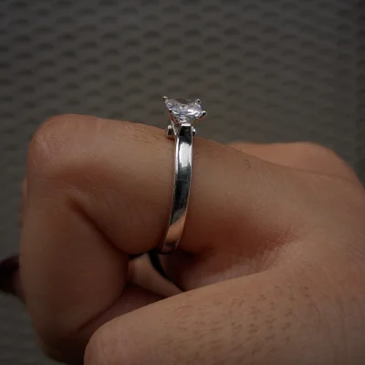 Square Cushion Lab Grown Diamond Solitaire Ring