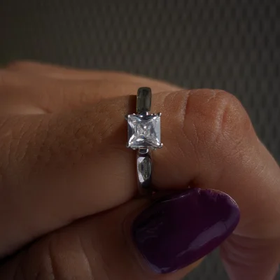 Square Cushion Lab Grown Diamond Solitaire Ring
