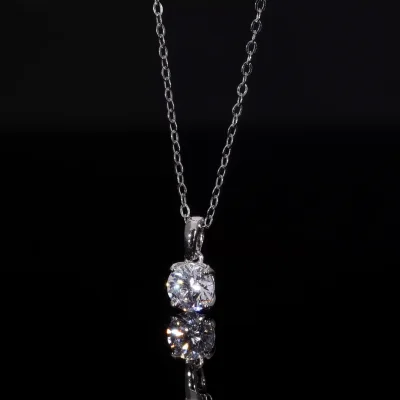 Round Solitaire Lab Created Diamond Pendant