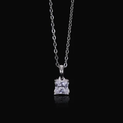 Princess Cut Lab Grown Diamond Solitaire Pendant