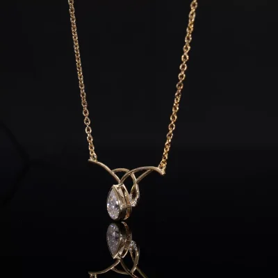 Lab Grown Diamond Pear Drop Necklace