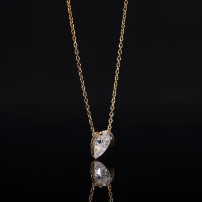 Lab Grown Diamond Pear Cut Solitaire Pendant