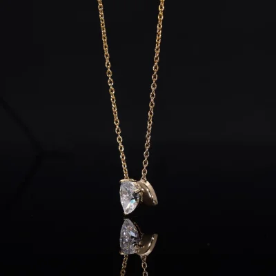 Lab Grown Diamond Pear Cut Solitaire Pendant