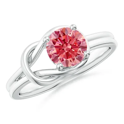 Solitaire Pink Round Diamond Ring