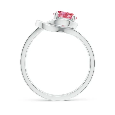 Solitaire Pink Round Diamond Ring